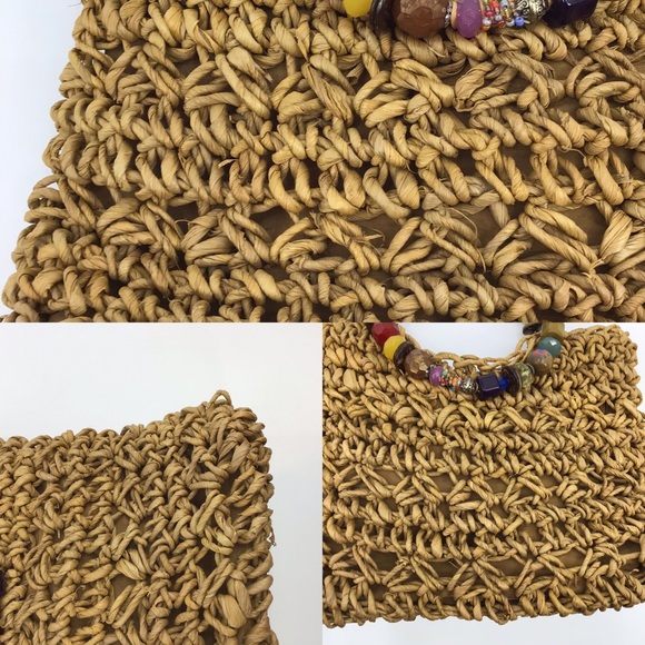 Cappelli Straworld Straw Bejeweled Handles Purse - Picture 16 of 16